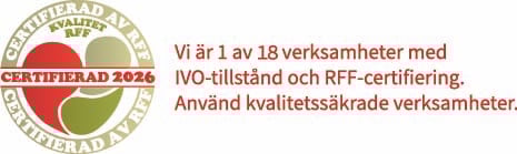 Certifieringsstämpel RFF - Riksförbundet för förstärkt familjehemsvård